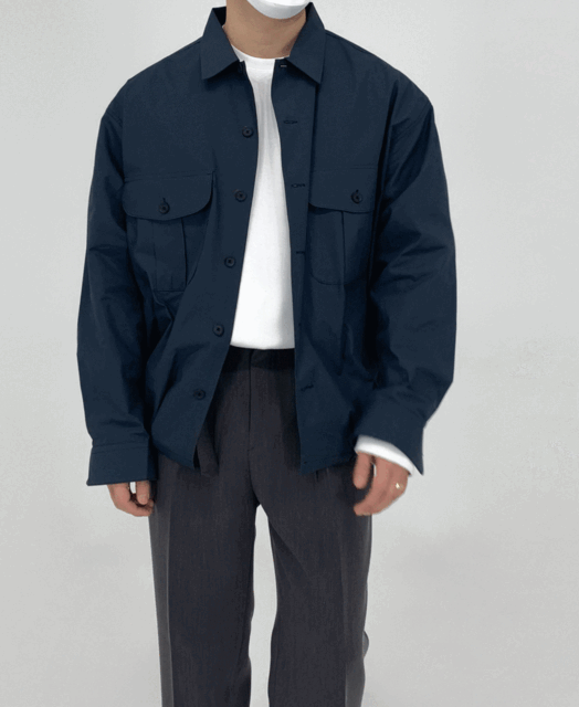 자체브랜드 마틴 포켓 스트링 셔츠 자켓 (3color)
