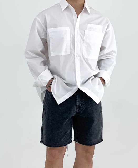 자체브랜드 프리 더블 포켓 셔츠 (3color)