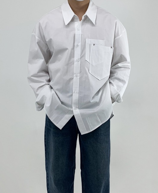 스티치 더블 포켓 셔츠 (4color)