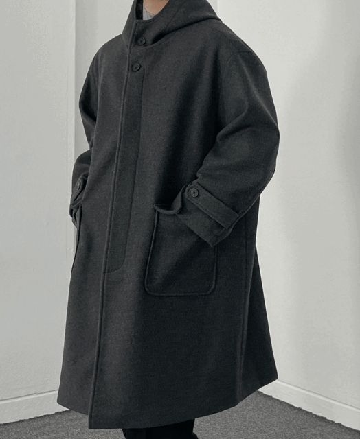 자체브랜드 로니 후드 코트 (2color)