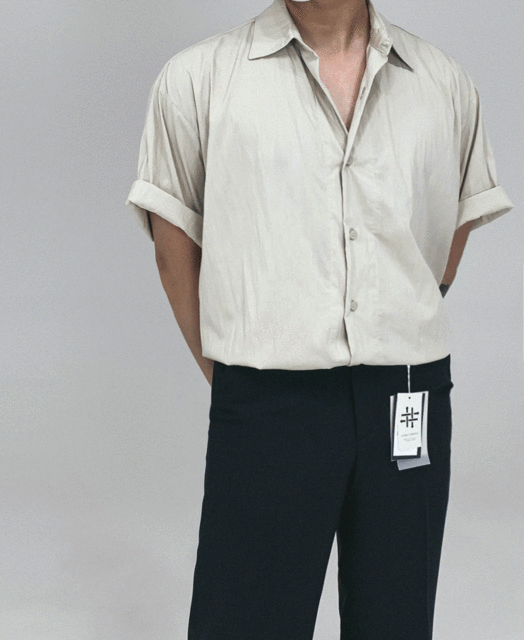 자체브랜드 오션 RN 반팔 셔츠 (4color)